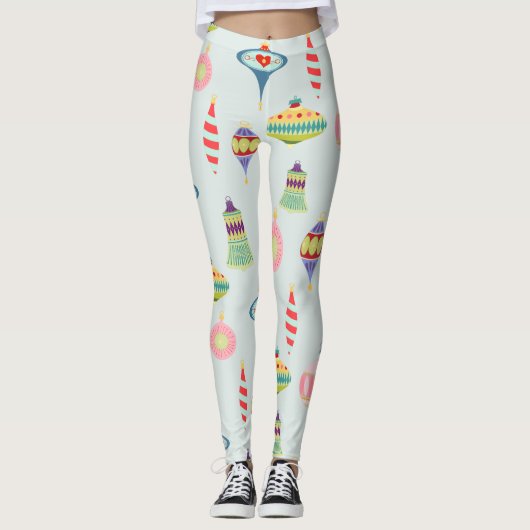 Retro kerstversieringen | Moderne middenstand Leggings (Voorkant)