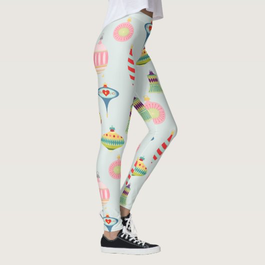 Retro kerstversieringen | Moderne middenstand Leggings (Rechts)