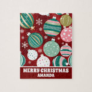 Retro Kerstversieringen Sneeuwvlokken Kinder Legpuzzel