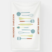 Retro Keuken Bakkerij Cafe Catering Business Spandoek (Verticaal)