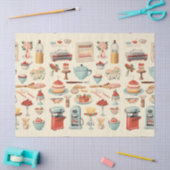 Retro Keuken Cakes en Gereedschap Tissuepapier (Craft)