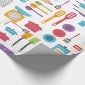 Retro keuken chef-kok bakken cadeaupapier (Hoek)