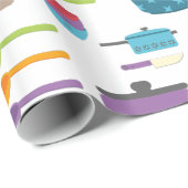 Retro keuken chef-kok bakken cadeaupapier (Rol Hoek)