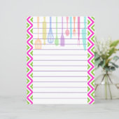 Retro keuken kookgerei zigzag chevron (Staand voorkant)