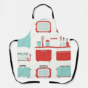 Retro keukenapparatuur patroon schort