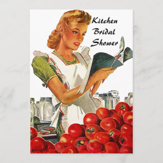 Retro  Keukenbridal Shower-uitnodigingen Kaart