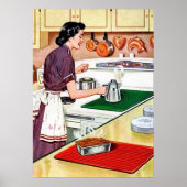retro keukendame poster (Voorkant)