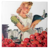 retro  keukendame tegeltje (Voorkant)