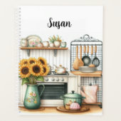 Retro Keukengerechten en Zonnebloemen Planner (Voorkant)