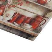 Retro Keukenplank Rustiek Rood Wit Snijplank (Hoek)