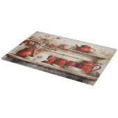 Retro Keukenplank Rustiek Rood Wit Snijplank (Hoek)