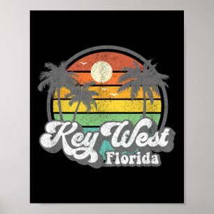 Retro Key West Florida Keys Nostalgische 70's Stra Poster