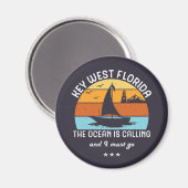  Retro Key West Florida Sailing Magneet (Voorkant / Achterkant)