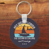  Retro Key West Florida Sailing Sleutelhanger (Voorkant)