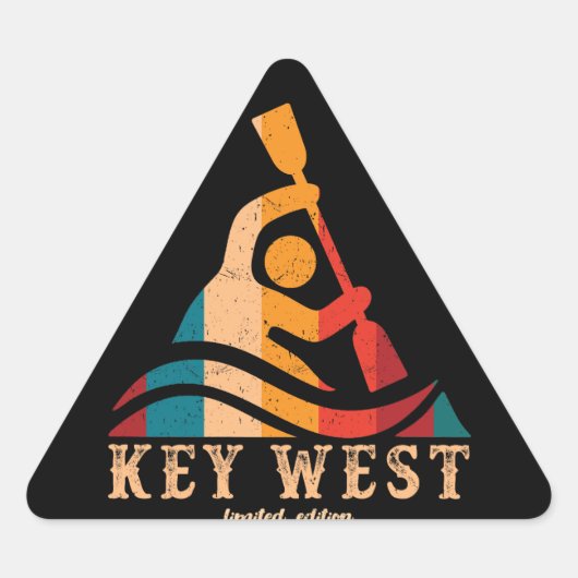 Retro Key West Kajakken Driehoek Sticker (Voorkant)