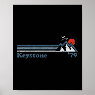 Retro Keystone Ski Resort Colorado Snowboard huid Poster