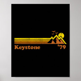 Retro Keystone Ski Resort Colorado Snowboard Skien Poster