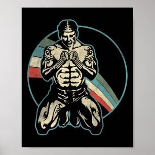 Retro Kickboksen Martial Art En Kickboksen Liefheb Poster
