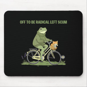 Retro kikker fiets kat gaat radicale linkse tuig w muismat