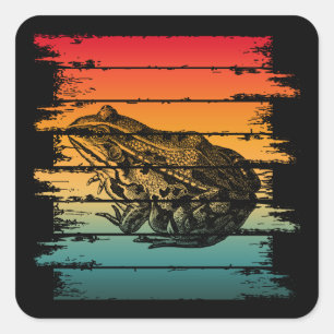 RETRO KIKKER VIERKANTE STICKER