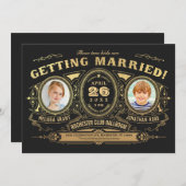 retro Kinder foto bruiloft uitnodigingen Folie (Voorkant / Achterkant)