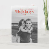Retro Kinder Foto Zwart & Wit Kerstmis Feestdagen Kaart (Voorkant)