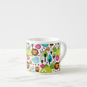 retro kinderen safari leeuw natuur espresso kop