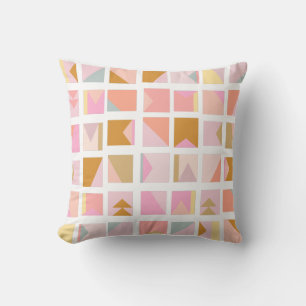 Retro kinderkamer decor geometrisch roze pastel zo kussen