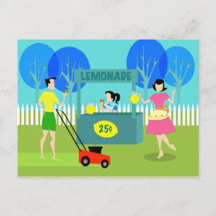 Retro Kinderlimonade Stand Briefkaart