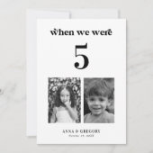 Retro Kindertijd Afbeeldingen 5x7 Trouwtafel Numme Kaart (Voorkant)