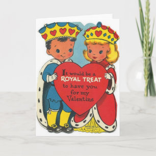 Retro King en Queen Royal Valentijnsdag Card Feestdagen Kaart