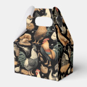 Retro Kip Boerderij Patroon Bedankdoosjes (Achterkant)