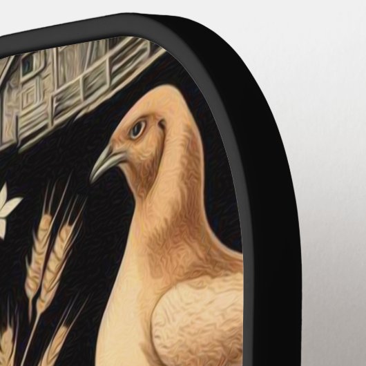 Retro Kip Boerderij Patroon Pickleball Paddle (Links Detail)