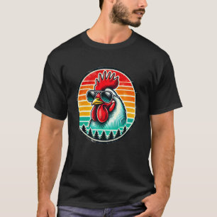 Retro Kip Met Zonnebril T-shirt