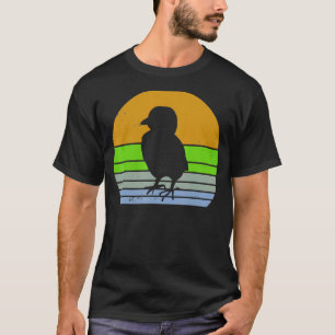 Retro Kip Retro Kuiken Silhouet Boerderij Dier T-shirt