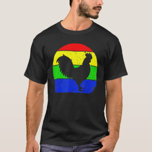 Retro Kip Vintage Kip Silhouet Boerderij Dieren T-shirt