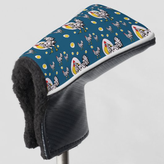 Retro Kippen Golfheadcover (3/4 voorkant)