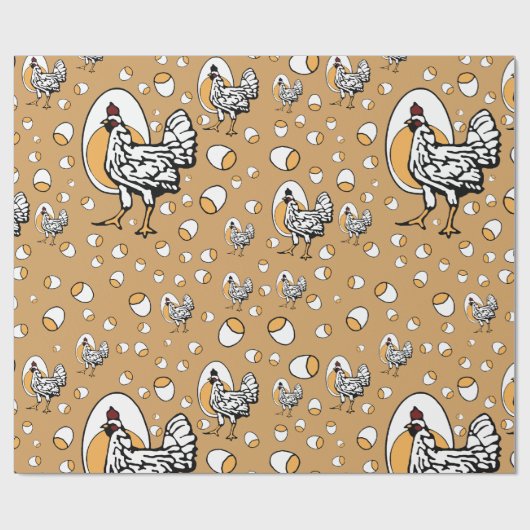 Retro Kippen Verpakkingspapier Cadeaupapier (Vlak)