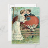  Retro Kissing Valentijn Kaart (Voorkant / Achterkant)