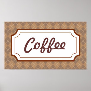Retro Kitchen Diner Coffee Wall Art Poster