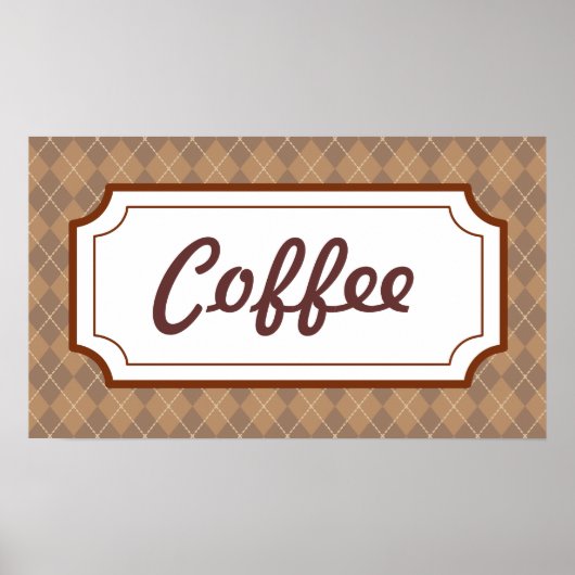 Retro Kitchen Diner Coffee Wall Art Poster (Voorkant)