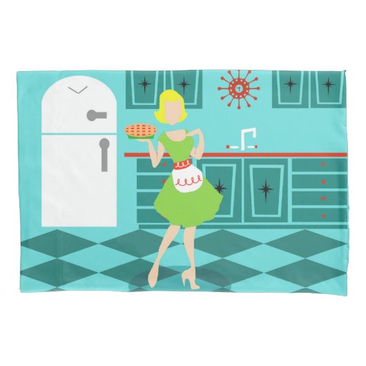 Retro Kitchen Pillowcase Kussensloop (Voorkant)