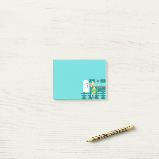 Retro Kitchen Post-it Notes (Op bureau)