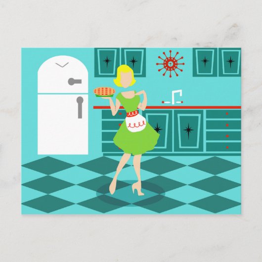 Retro Kitchen Postcard Briefkaart (Voorkant)