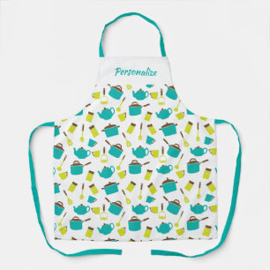 Retro Kitchen Pots Pans-gereedschap voor dames Schort