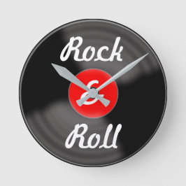 Retro Kitchen Rock en Roll Red Record wandklok Ronde Klok