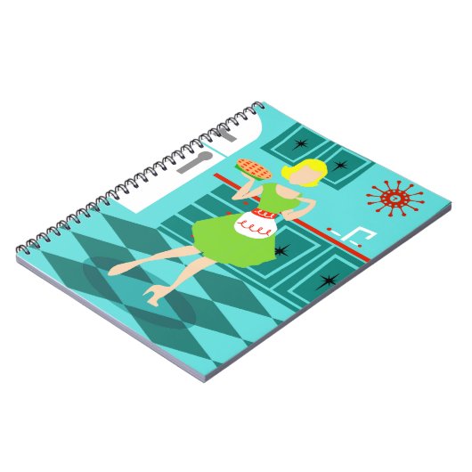 Retro Kitchen Spiral-laptop Notitieboek (Linkerzijde)