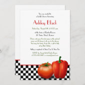 Retro Kitchen Theme Bridal Shower Uitnodiging (Voorkant / Achterkant)