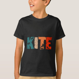 Retro Kitesurfen Design Met Kitesilhouet Kit T-shirt