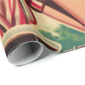 Retro Kitsch 1950s meisje illustratie Cadeaupapier (Rol Hoek)